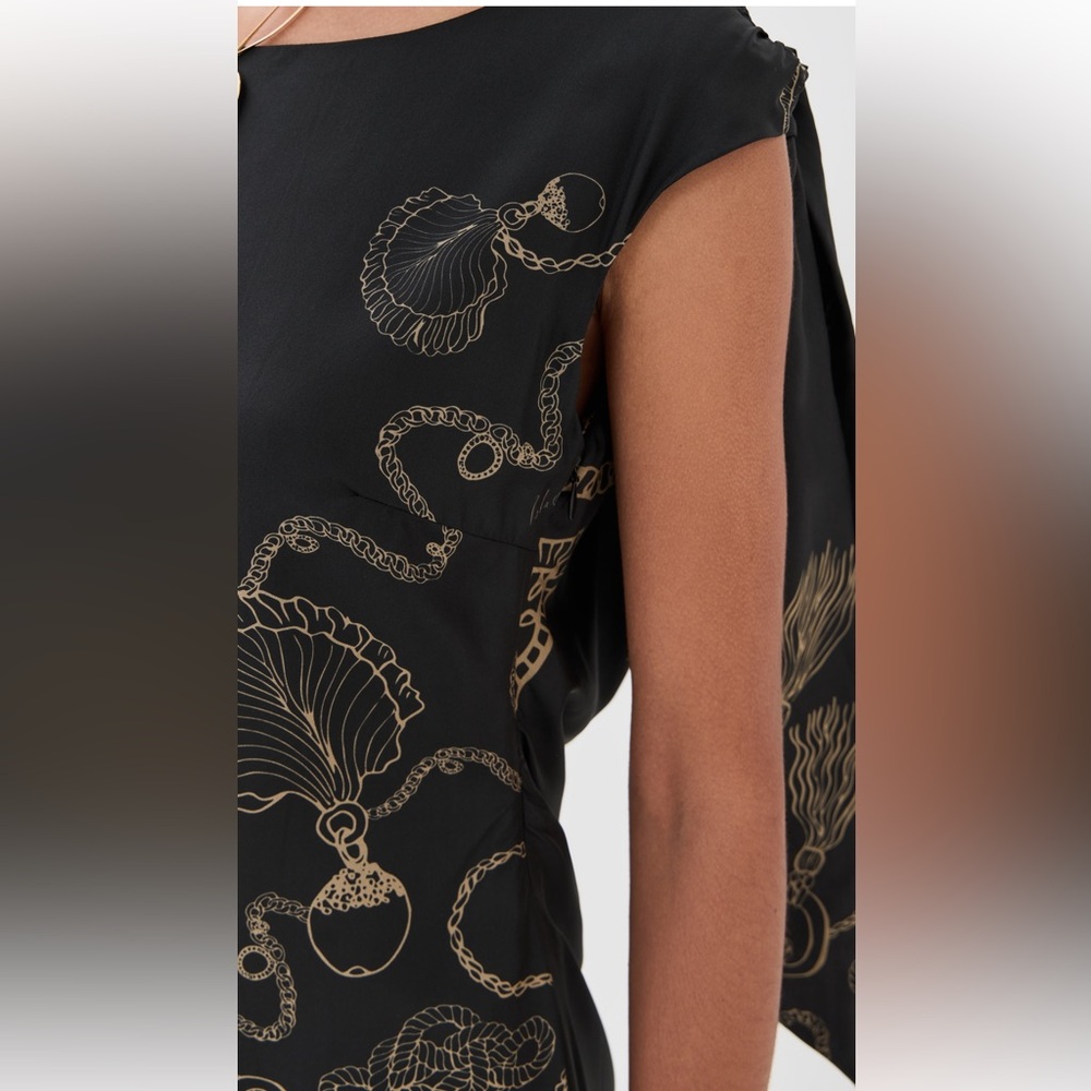 Isla & White seashell 🐚 chain rope anchor ⚓️ Nelda Silk Dress golden hour